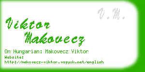 viktor makovecz business card